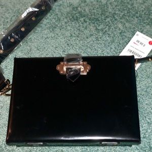 Black Zara briefcase style purse